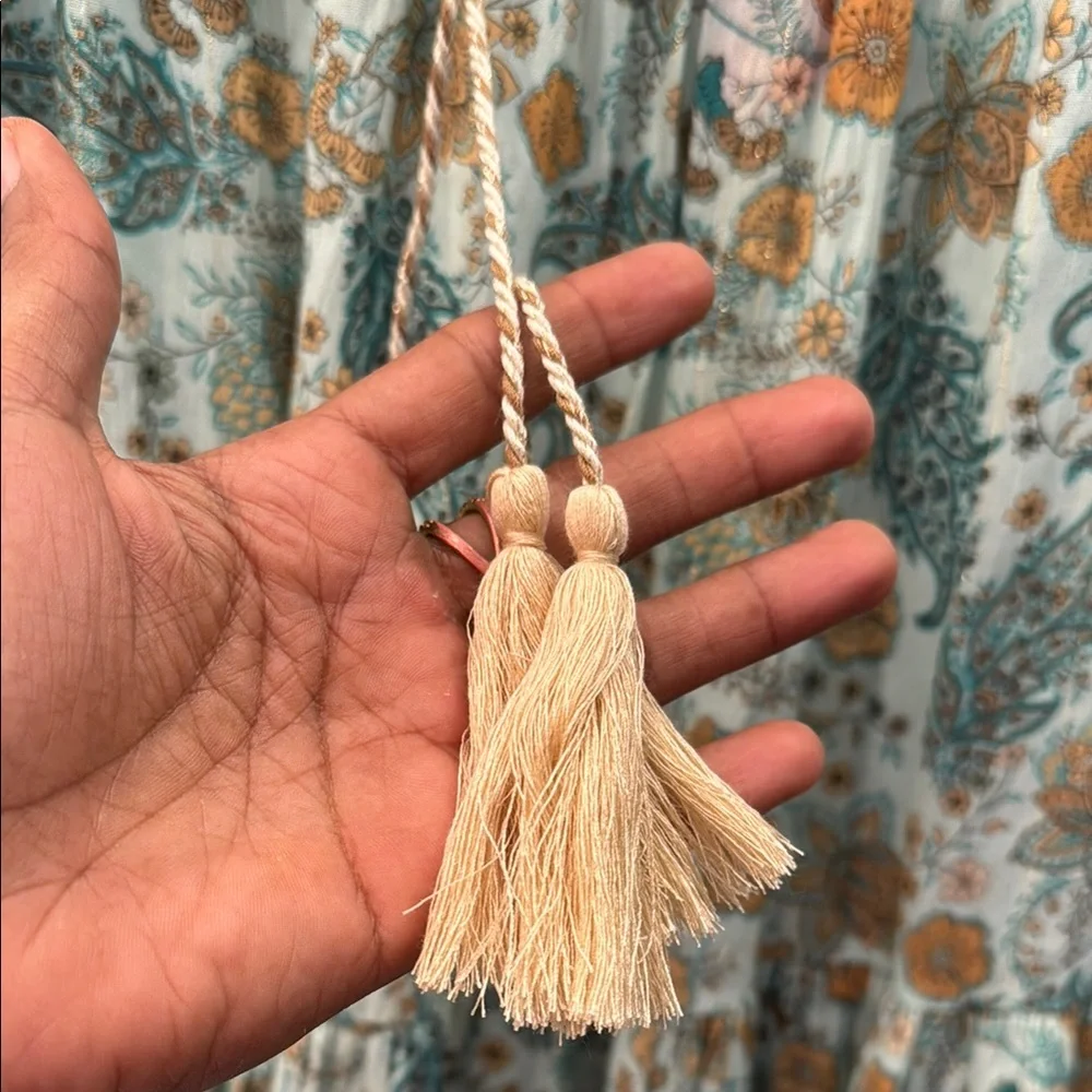 NWOT Zahra skirt in floral aqua and gold size Small - Picture 7 of 11